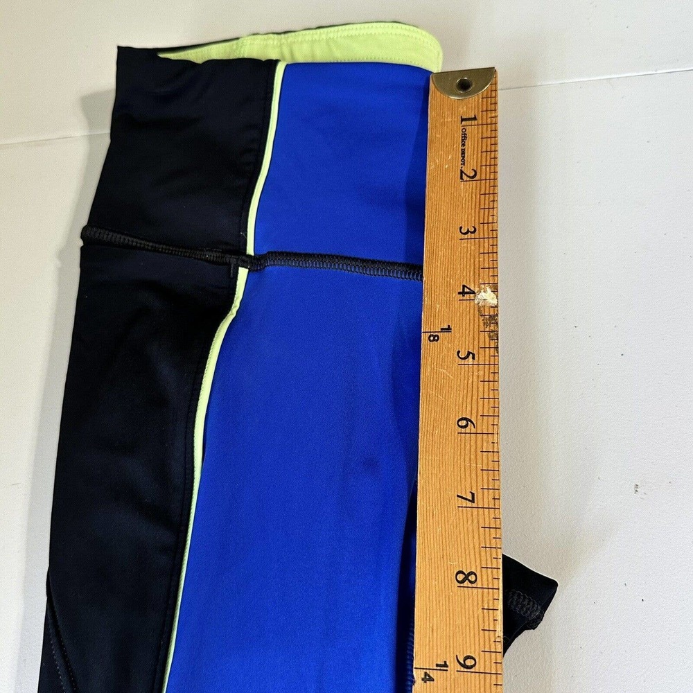 Athleta Leggings Womens XXS Blue Velocity Colorblock Capri Midrise Workout Gym - Picture 10 of 12